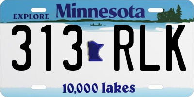 MN license plate 313RLK