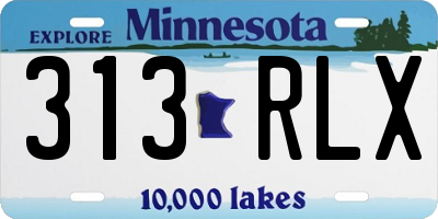 MN license plate 313RLX
