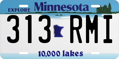 MN license plate 313RMI