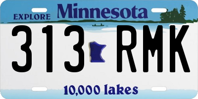 MN license plate 313RMK
