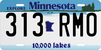 MN license plate 313RMO