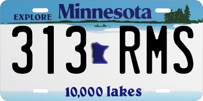 MN license plate 313RMS