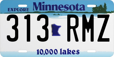 MN license plate 313RMZ
