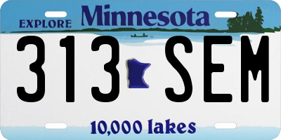 MN license plate 313SEM