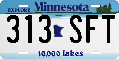 MN license plate 313SFT