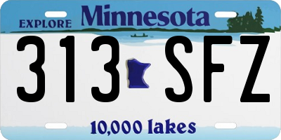 MN license plate 313SFZ