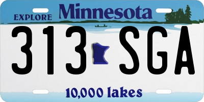 MN license plate 313SGA