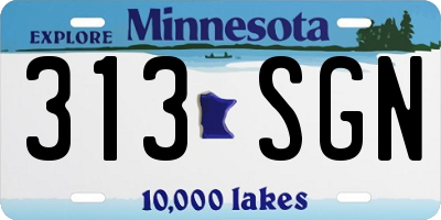 MN license plate 313SGN