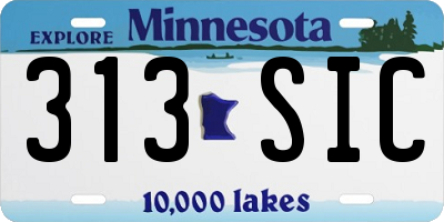 MN license plate 313SIC