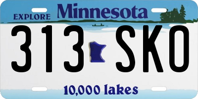 MN license plate 313SKO