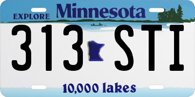 MN license plate 313STI