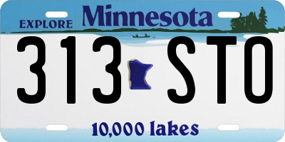 MN license plate 313STO