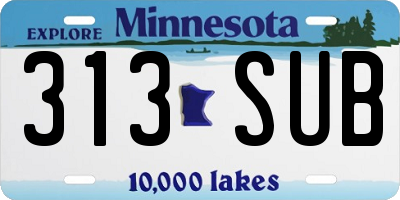 MN license plate 313SUB