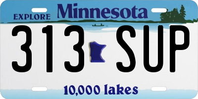 MN license plate 313SUP