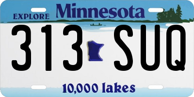 MN license plate 313SUQ