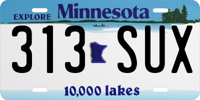 MN license plate 313SUX