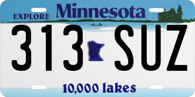 MN license plate 313SUZ