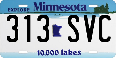 MN license plate 313SVC