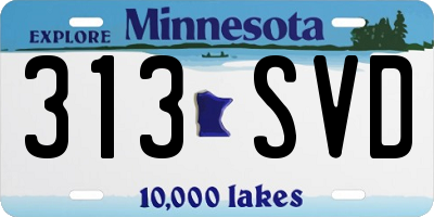 MN license plate 313SVD