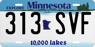 MN license plate 313SVF