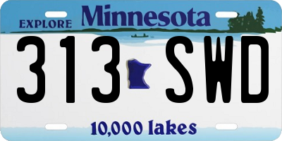 MN license plate 313SWD