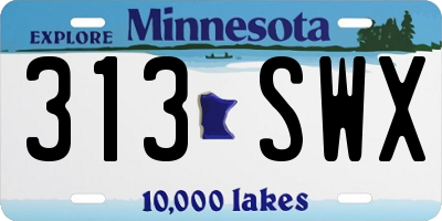 MN license plate 313SWX