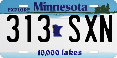 MN license plate 313SXN