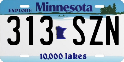 MN license plate 313SZN