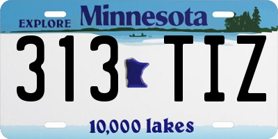 MN license plate 313TIZ