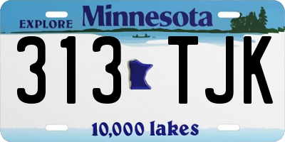MN license plate 313TJK