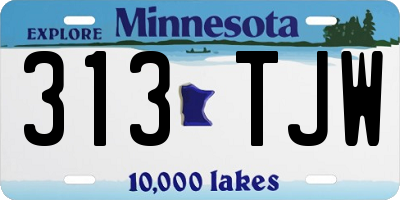 MN license plate 313TJW