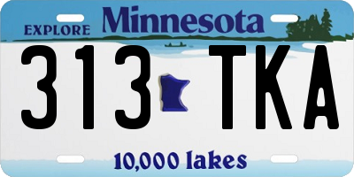 MN license plate 313TKA