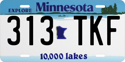 MN license plate 313TKF