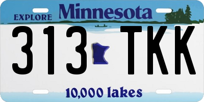 MN license plate 313TKK