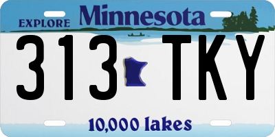 MN license plate 313TKY
