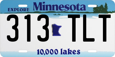 MN license plate 313TLT