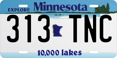 MN license plate 313TNC