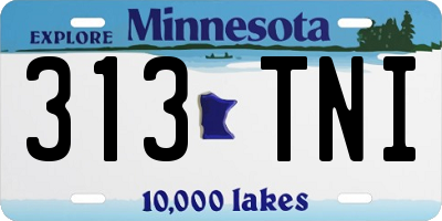 MN license plate 313TNI