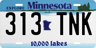 MN license plate 313TNK