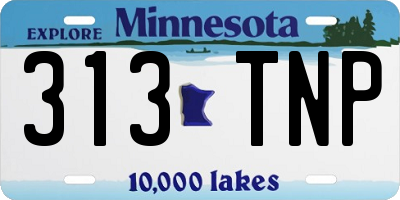 MN license plate 313TNP