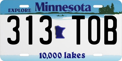 MN license plate 313TOB