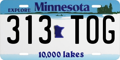 MN license plate 313TOG