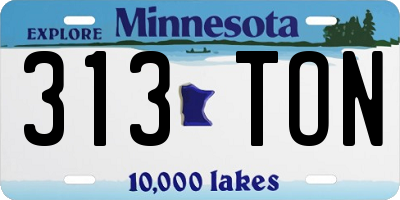MN license plate 313TON