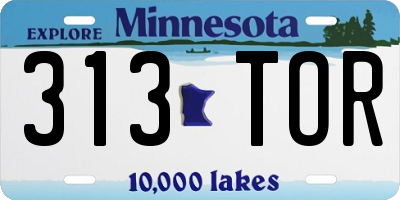 MN license plate 313TOR