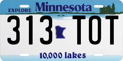 MN license plate 313TOT