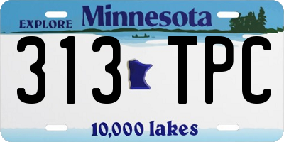 MN license plate 313TPC