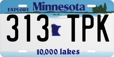 MN license plate 313TPK