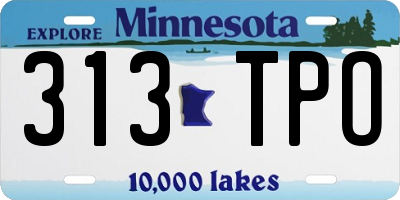 MN license plate 313TPO