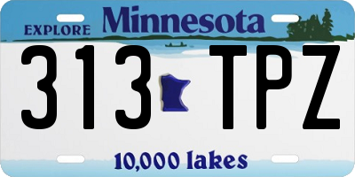MN license plate 313TPZ
