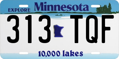 MN license plate 313TQF